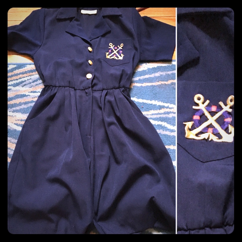 ⬇️ Navy Nautical True Vintage Romper